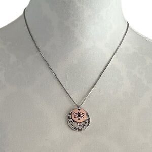 Inspirational Pendant Necklace with Positive Affirmation Discs